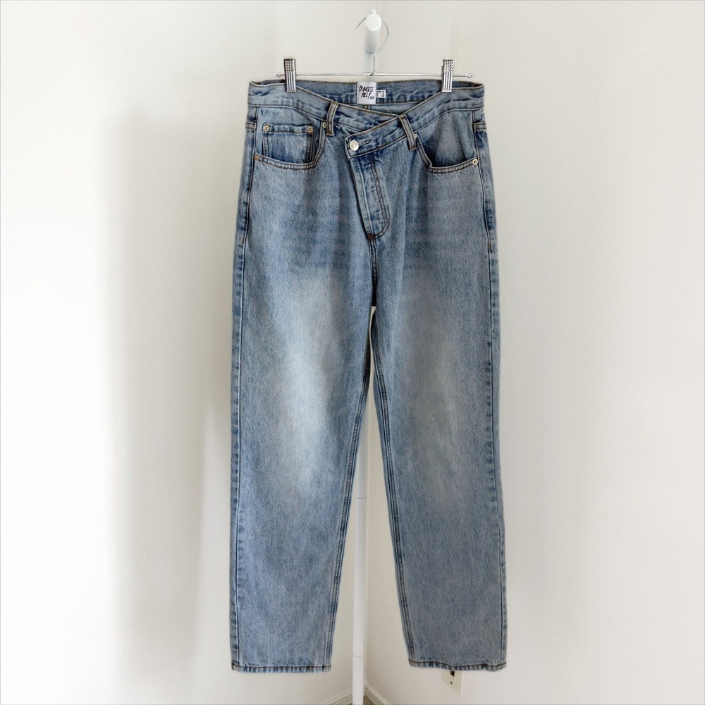 Princess Polly Jeans Size 8 Crossover Waist Blue Denim